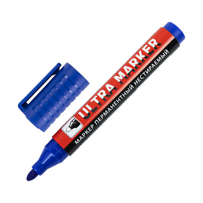 Маркер  перманентный BRAUBERG ULTRA MARKER 152206, 3,5 мм, синий