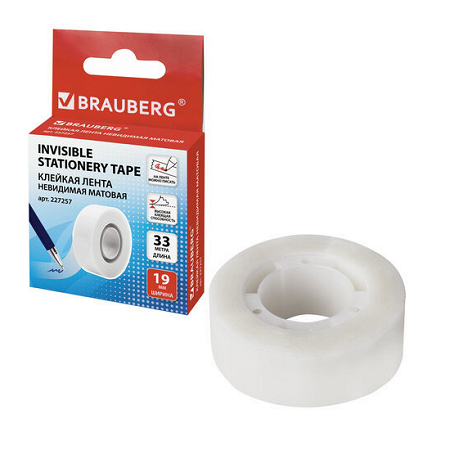 Скотч  невидимый (денежный) BRAUBERG 227257, 19 мм * 33 м