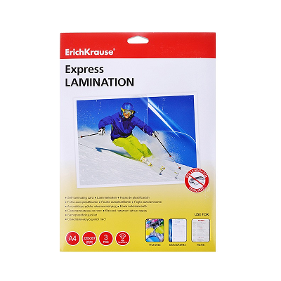 Пленка  самоламин. Erich Krause Express LAMINATION 220*307 мм, А4, 3 шт