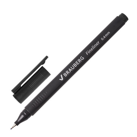 Ручка  капилярная BRAUBERG Carbon 141523, 0,4 мм, черная